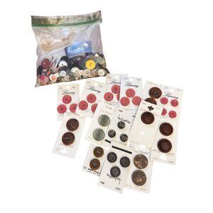 Vintage Button Collection 70+ Pieces Assorted Sizes Styles Brands Lots New